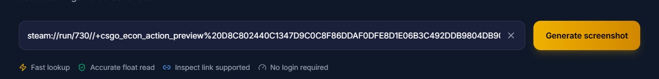 coller l’inspect link dans l’outil inspect CS2