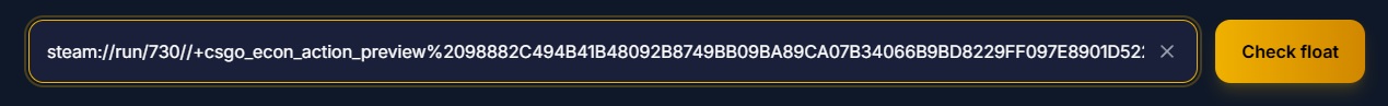 coller l’inspect link dans le cs2 float checker
